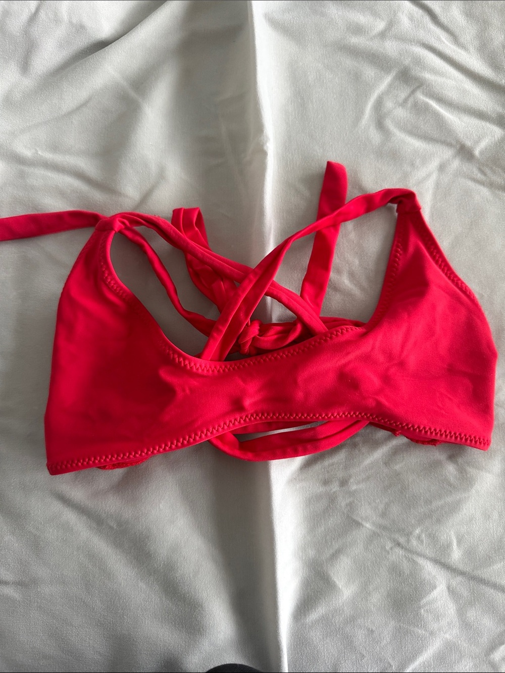 White fox bikini top